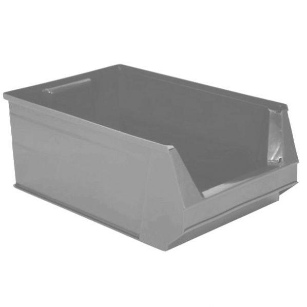 Bac à bec 500 x 200 mm - Gris - 28L - Lot de 10 - Robuste et indéformable avec porte-étiquette_0