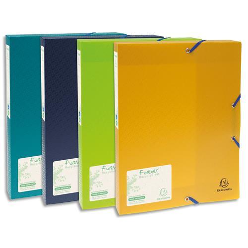 BOÎTE DE CLASSEMENT EXACOMPTA FOREVER - PP RECYCLE 7/10E - DOS 40 MM - COLORIS ASSORTIS - LOT DE 8