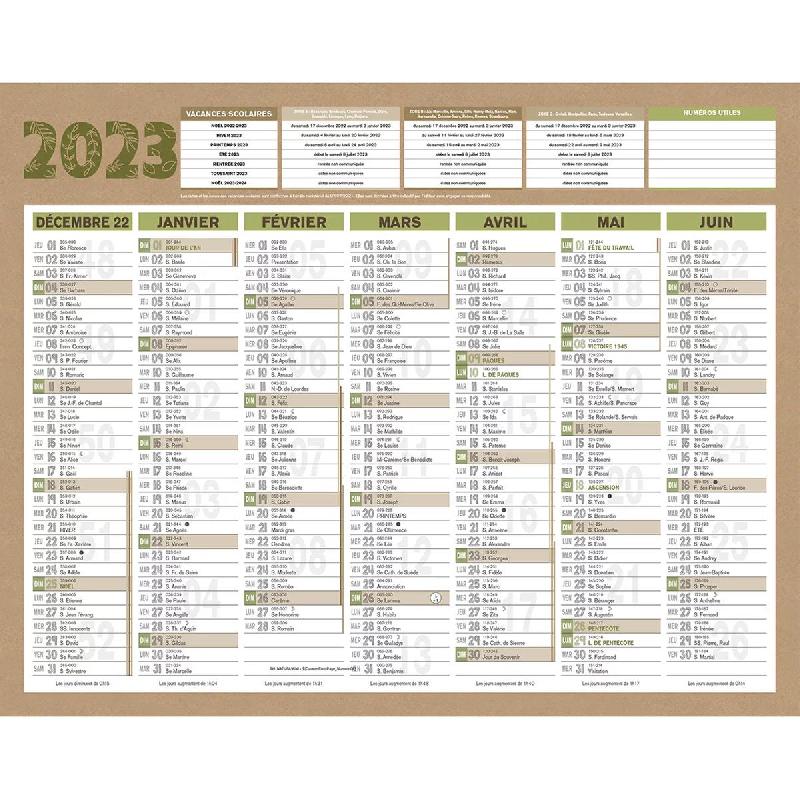 CALENDRIER MURAL ANNUEL BOUCHUT NATURA - 21 X 26,5 CM - 2024