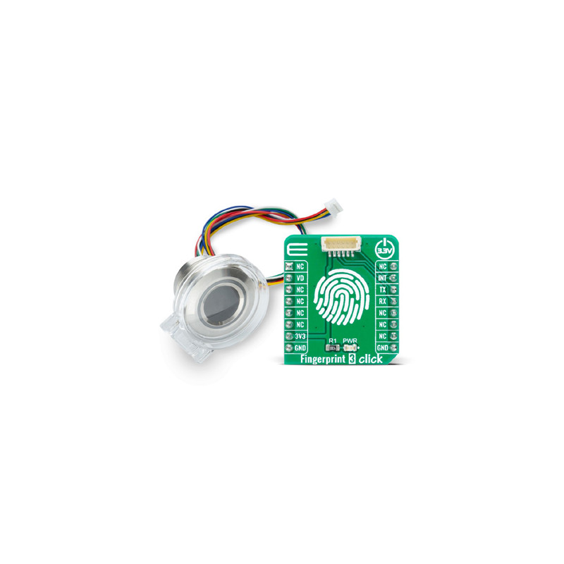 Capteur d'empreinte digitale Fingerprint 3 Click - MIKROE-4349 avec scanner capacitif R503 et interface UART_0