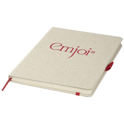 Carnet de notes A5 en toile Luna - Fermeture élastique colorée - 80 feuilles lignées_0