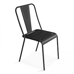 Oviala Business Chaise en métal anthracite - gris acier 105773_0