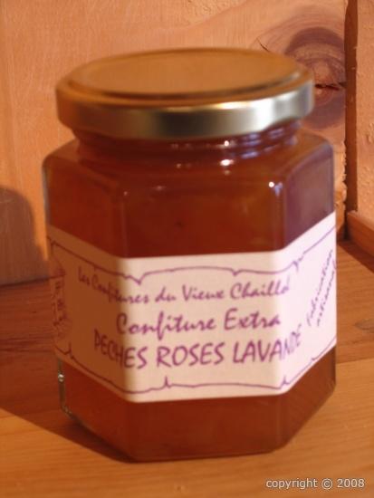 CONFITURE MéLANGéE EXTRA - PêCHES / ROSES / LAVANDE - 230 GR