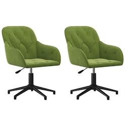 Décoshop26 - Lot de 2 chaises de salle à manger siège pivotant hauteur réglable en velours vert clair cadre en métal DEC025316 - 3000255189366_0