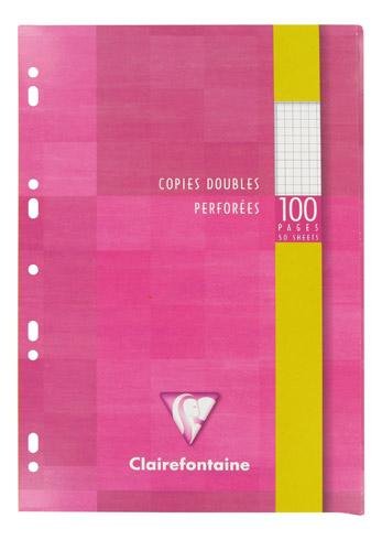 COPIES DOUBLES 100 PAGES PETITS CARREAUX FORMAT 21 X 29,7 CM METRIC CLAIREFONTAINE - PERFORÉES