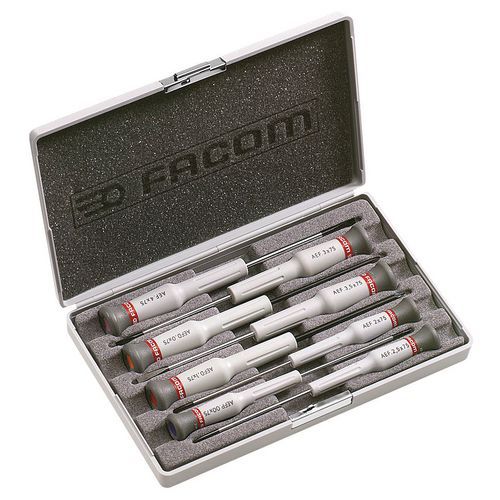 FACOM 1 COFFRET DE 8 TOURNEVIS MICRO-TECH® FENTE - PHILLIPS® - POZIDRIV® FACOM