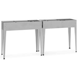 Helloshop26 - Jardinière bac lit surélevé plantes fleurs jardin terrasses lot de 2 acier galvanisé Argent 02_0039007 - 3000217960743_0