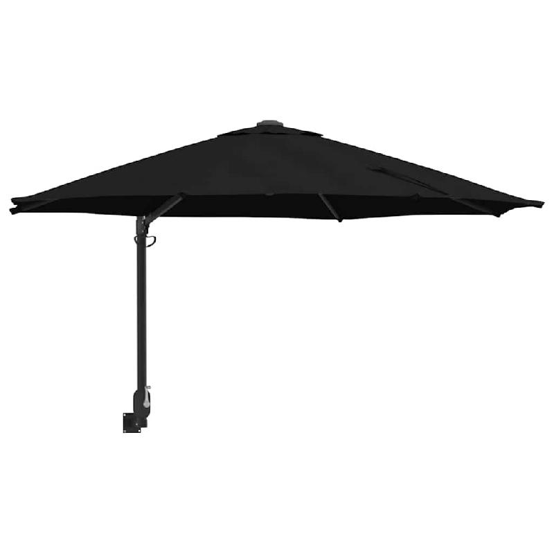 Helloshop26 - Parasol de jardin moderne inclinable design simple terrasse 248 x 248 x 148 cm en polyester noir 02_0058632 - noir 3000240692406_0