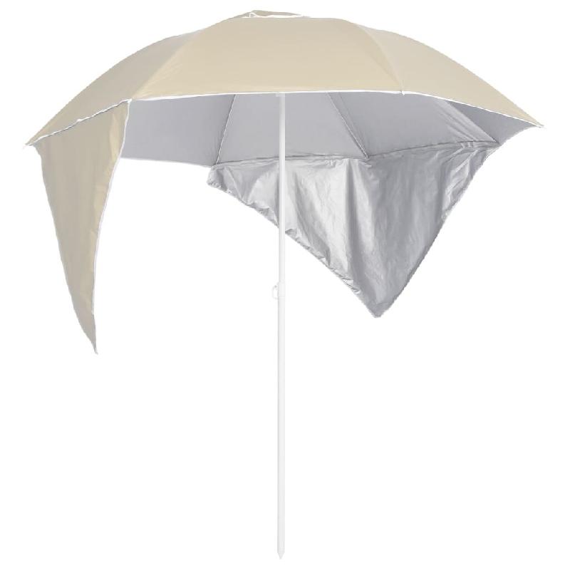Helloshop26 - Parasol de plage avec parois latérales 215 cm sable 02_0008380 - acier 3000447782726_0