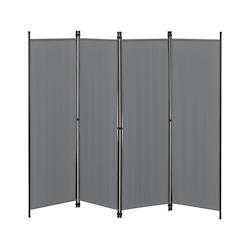 Helloshop26 - Paravent de confidentialité à 4 panneaux 171 x 200 cm gris foncé 03_0008060 - 3001912947763_0