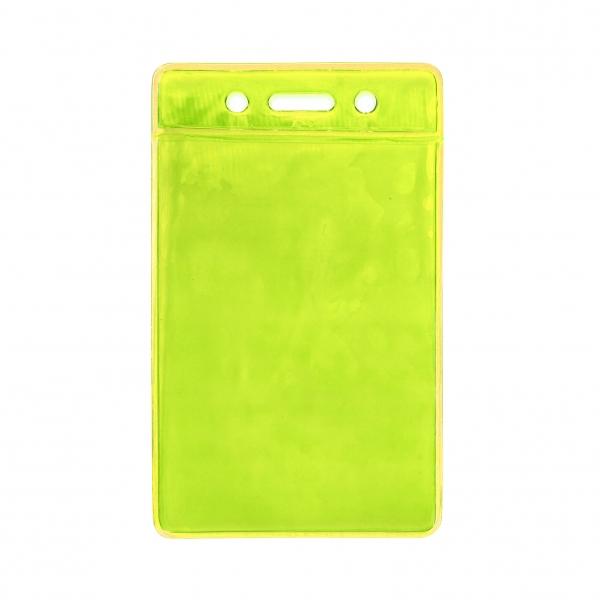 IDS 36V : Porte-badge vinyle réfléchissant - jaune fluo (809 C) - bandeau renforcé avec perforations_0