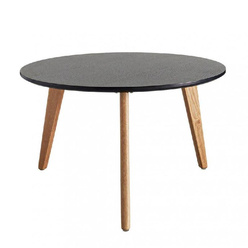 Innovation Living - Table basse design scandinave Nordic taille S - placage chêne noir et piétement teinté noyer_0