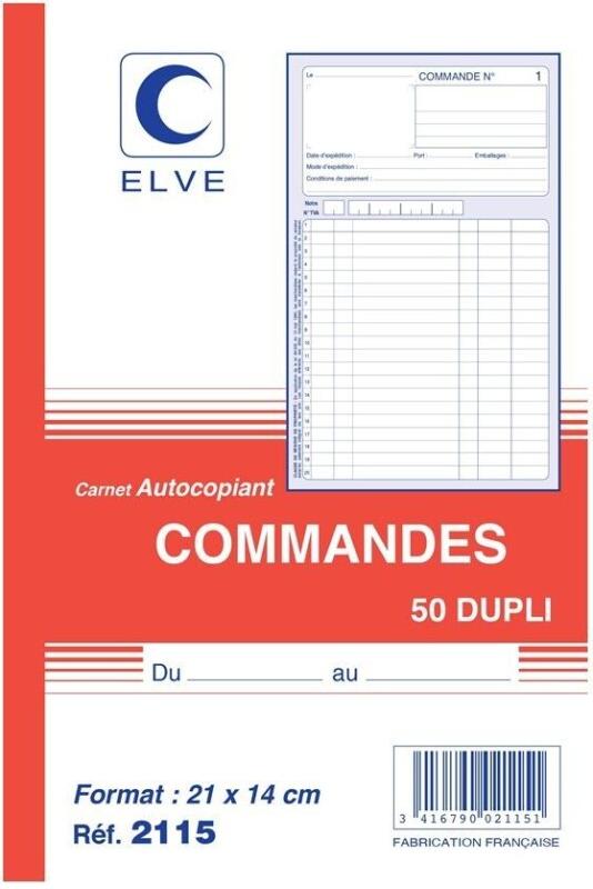 Lot de 10 Carnet Commandes - A5 - 50 dupli - 3416790021151_0