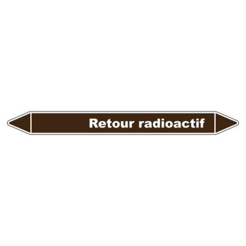LOT DE 3 - MARQUEUR TUYAUTERIE - RETOUR RADIOACTIF - VINYLE LAMINÉ 355 X 37 MM
