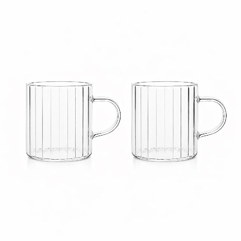 Ogo Living - Lot 2 tasses leia 10cl en verre borosilicate avec anse - 3256391045503_0