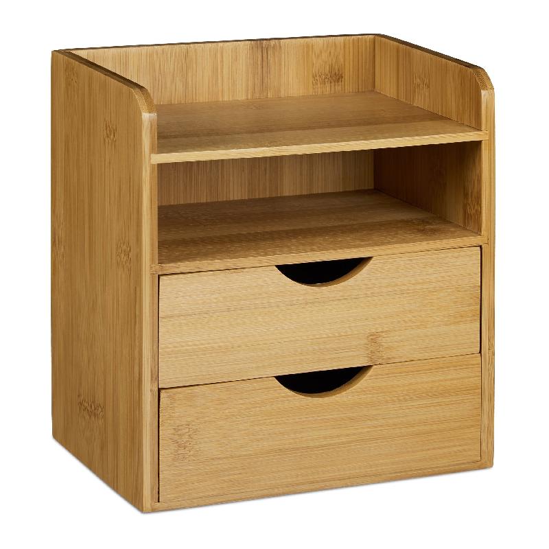 ORGANISEUR DE BUREAU EN BAMBOU CASIER DE RANGEMENT 20 X 21 CM 0513001_0