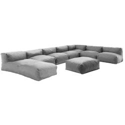 Oviala Business Salon de jardin modulable 8 places gris - gris polyester 112241_0