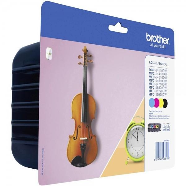 Pack de 4 cartouches d'encre Brother LC-127XLVALBP - Noir, Cyan, Magenta, Jaune - Compatible MFC-J4510DW - Jet d'encre_0