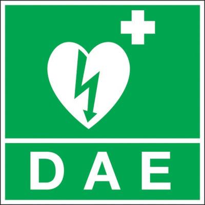 Panneau rigide de signalisation défibrillateur logo + D.A.E. 20 x 20 cm_0