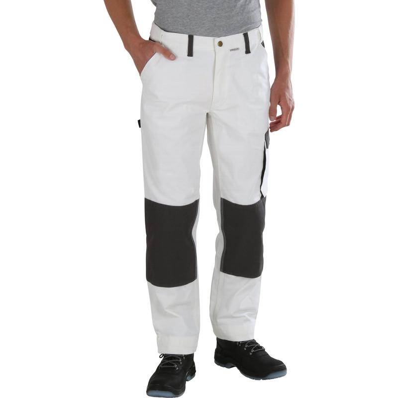 PANTALON DE PEINTRE-MAÇON AVEC POCHES GENOUILLÈRES 46 BLANC