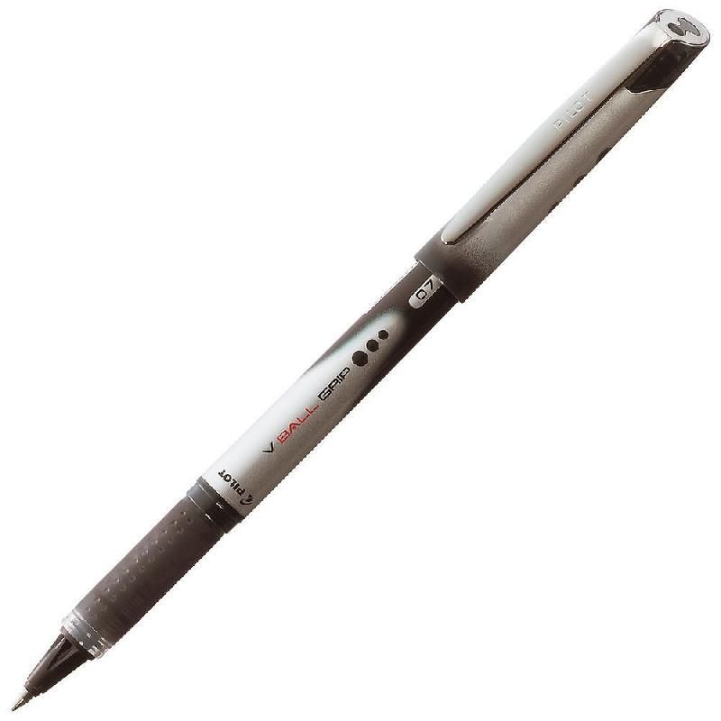 PILOT ROLLER PILOT V BALL GRIP - ENCRE LIQUIDE - 0,7 MM - NOIR (PRIX À L'UNITÉ)