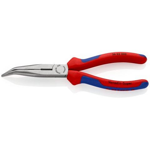 PINCE À BECS DEMI-RONDS 200MM COUDÉS 40° AVEC TRANCHANT - GAINES BI-MATIÈRE - SC