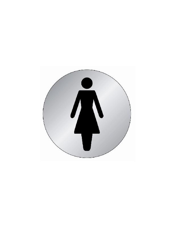 PLAQUE SIGNALÉTIQUE EN ALUMINIUM BROSSÉ ''TOILETTE FEMME'' D.75MM - NOVAP - 4383033