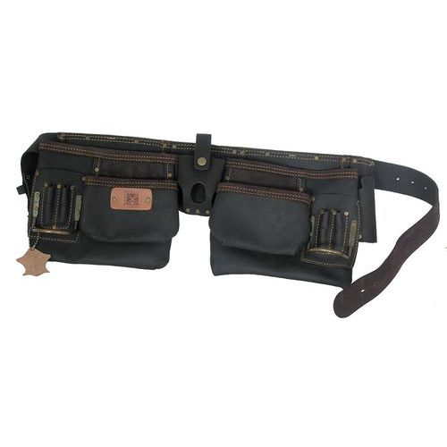 POCHE DOUBLE EN CUIR TANNE AVEC CEINTURE - MONDELIN