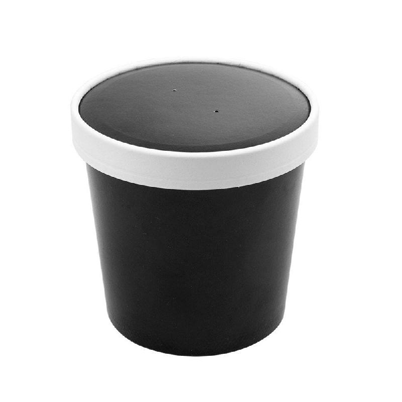 Pot à soupe + couvercle en carton Black Edition 780 ml D11,7/9,2x11cm - par 250_0