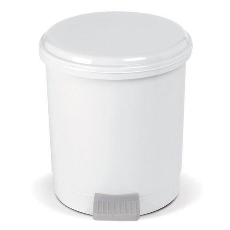 POUBELLE À PÉDALE PLASTIQUE BLANCHE 1ER PRIX 6 L