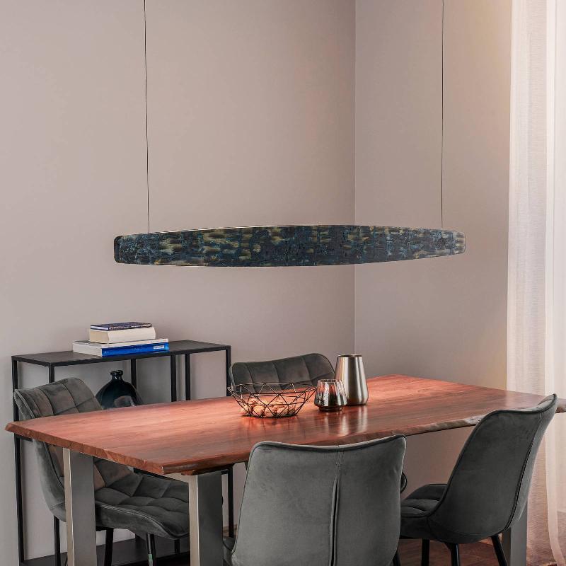QUITANI LYSIA SUSPENSION LED, OXYDÉE/NOIRE, 148 CM