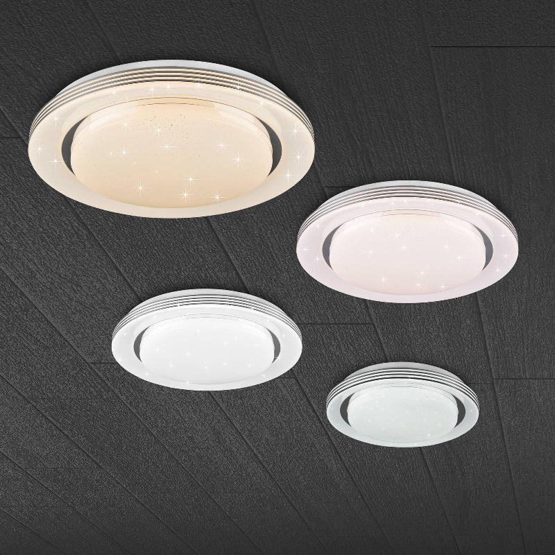 REALITY LEUCHTEN PLAFONNIER LED ATRIA, Ø 58 CM, BLANC, PLASTIQUE, CCT
