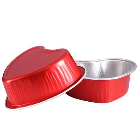 RÉCIPIENT PÂTISSERIE 100 ML 8.8X8.8X3 CM ALUMINIUM ROUGE (VENDU PAR 100)
