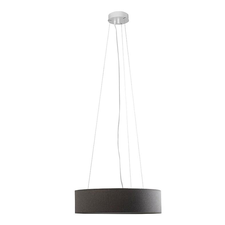 ROSSINI ILLUMINAZIONE Suspension Rossini Avec Abat-Jour Cylindrique Anthracite - Structure Métal Blanc - Douille E27, Puissance 75W, Ip20, Ø 58 X 15_0