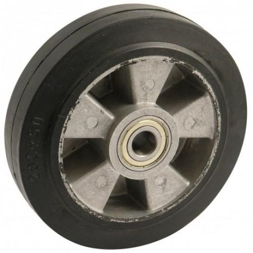 ROUE ALUMINIUM - CAOUTCHOUC ÉLASTIQUE NOIR - DIAMÈTRE 180 MM - 350 KG AVL