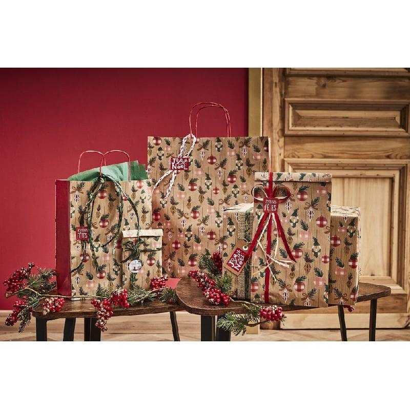 Sac kraft Enjoy naturel et rouge 23x12x30cm - par 50_0