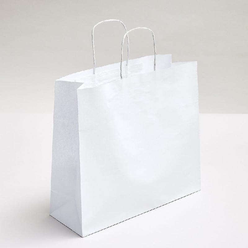 Sac kraft poignées torsadées blanc 35x12x31,5cm - par 50_0