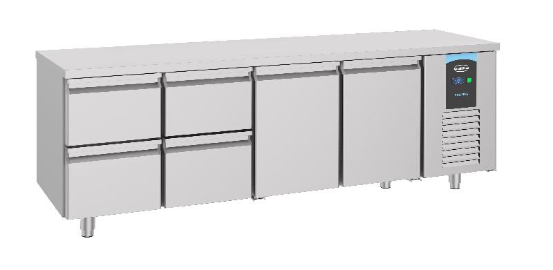 Table réfrigérée 2 portes 4 tiroirs profondeur 700 mm positive ener... - P7489.5535_0