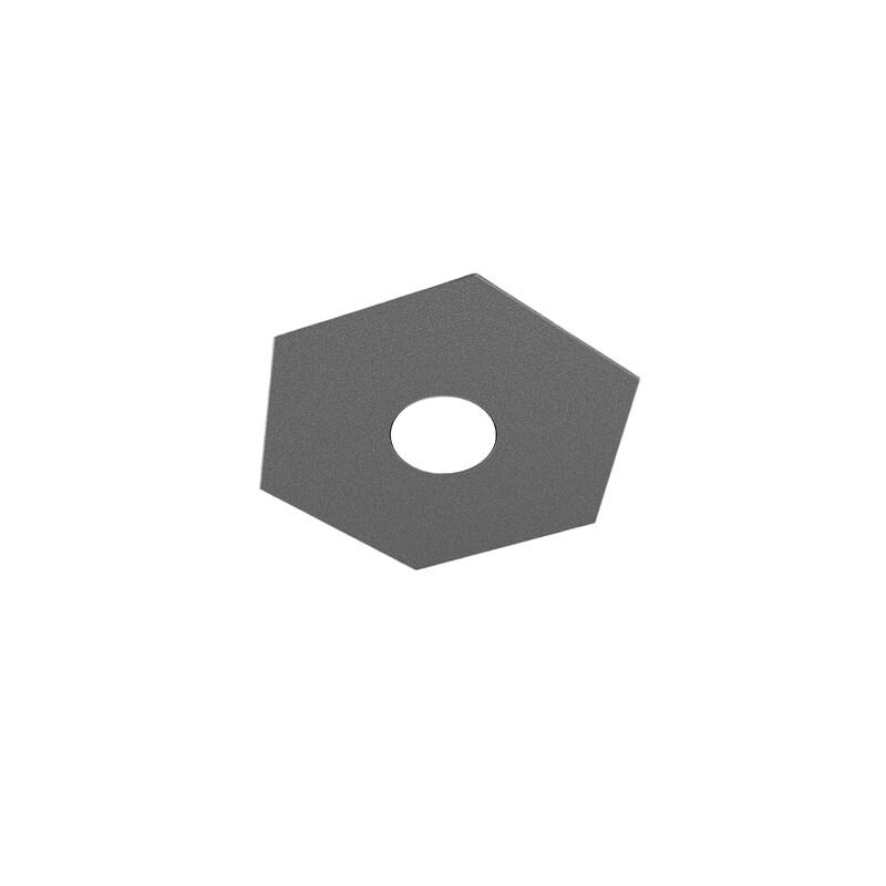 Top light Plafonnier Hexagonal Toplight Hexagon 1 lumière avec douille GX53, structure couleur anthracite, design moderne 25x29x3cm - gris 8056039147_0