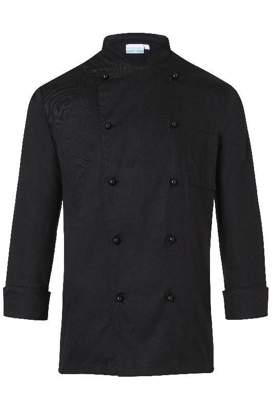 VESTE DE CUISINE POUR HOMME, BASIQUE, NOIRE, TAILLE : XS