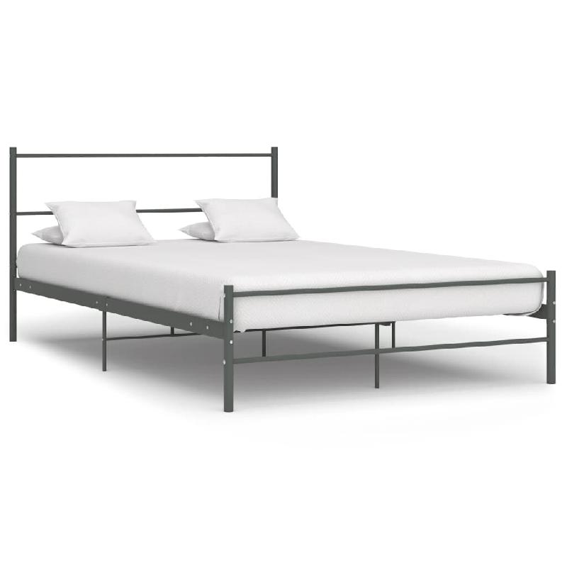 VidaXL Cadre de lit sans matelas gris métal 120x200 cm Modèle Jermelor - 284686_0