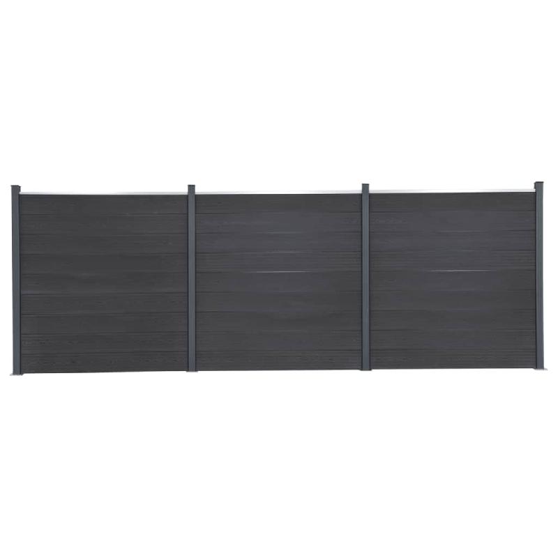 Vidaxl ensemble de panneaux de clôture gris 526x186 cm wpc 3211829_0