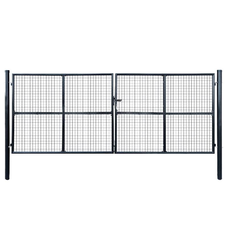 Vidaxl portail en maille de jardin acier galvanisé 400 x 150 cm gris 145052_0