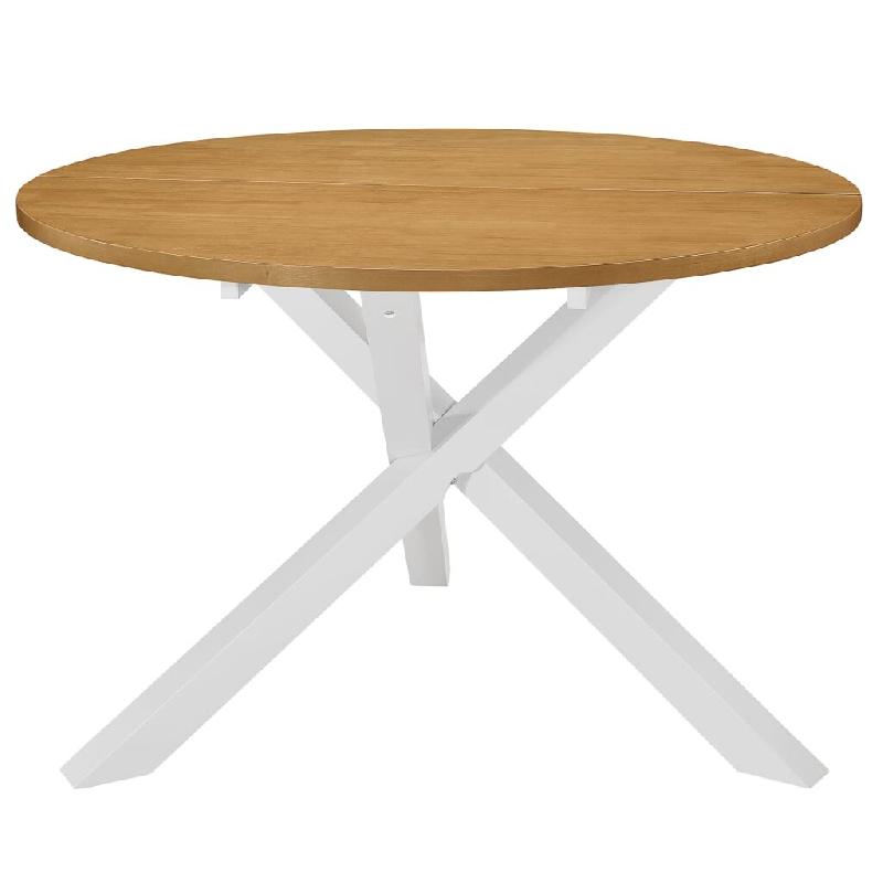 VidaXL Table de salle à manger Blanc 120 x 75 cm MDF Modèle Helios Plus - Bois manufacturé 247631_0