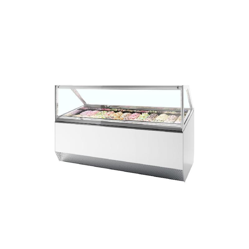 Vitrine ventilée négative à crèmes glacées 1241 Litres, 24 bacs NAPOLI, blanche, à poser, 2640 W, 220 V - MONO_0
