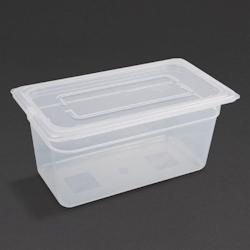 VOGUE Bacs en plastique alimentaire avec couvercle GN 1/3 x4 - 150 mm - Blanc GN 1/3 GJ520 - matière synthétique GJ520_0