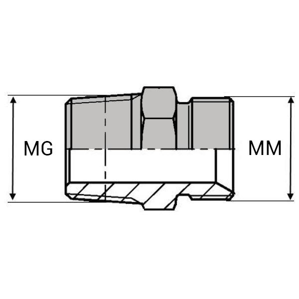 Adaptateur droit mâle gaz conique 1/8