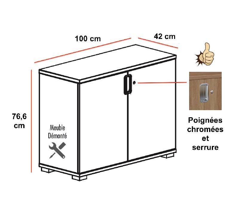 Armoire basse a portes battantes tak - MOBEL LINEA - acacia clair_1