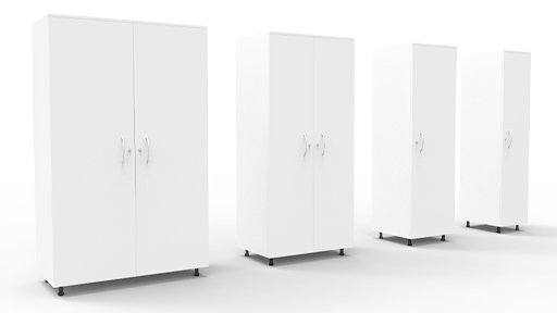 Armoire haute de laboratoire en mélaminé blanc - étagères réglables - 1 ou 2 portes - conforme NF EN14727_0