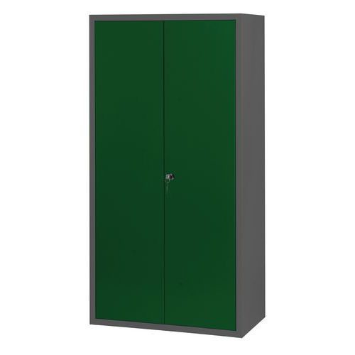 ARMOIRE PENDERIE-RANGEMENT L900 CORPS ANTHRACITE PORTES VERT 6029